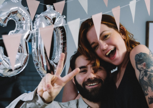 husband and wife celebrating birthday